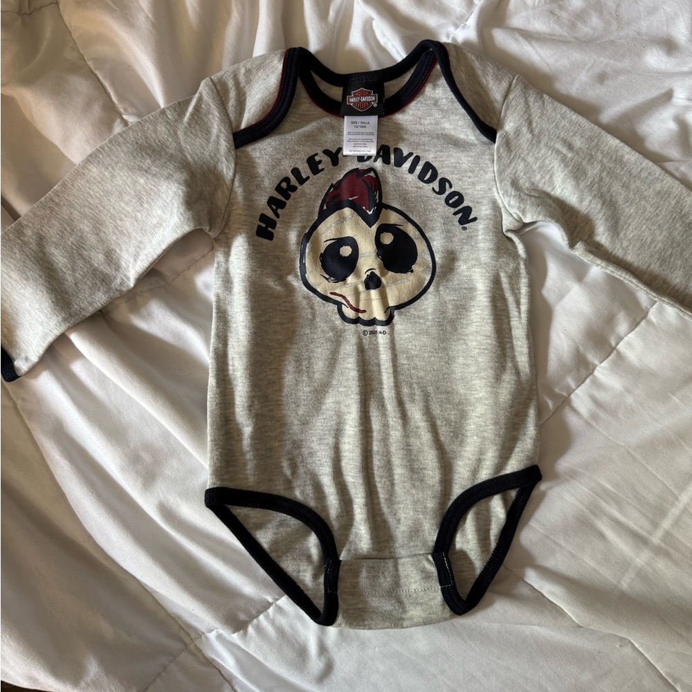 Harley-Davidson Skull Graphic Gray Bodysuit